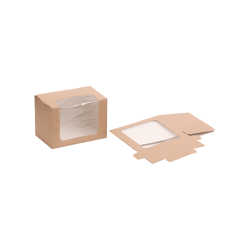 Daha Geniş Pencereli Kare Kesim Sandviç Paket Kutusu