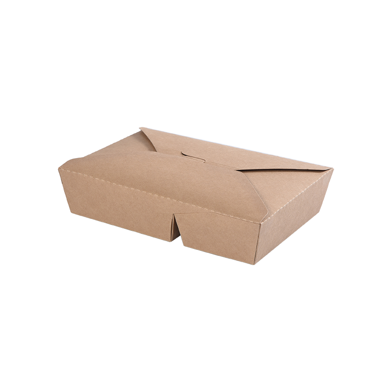 Kraft Kağıt Çıkış Kutusu Katlanmış Üst Bento Kutusu-İki 2 Bölmeli Bölmeli Kraft Kağıt Çıkış Kutusu Katlanmış Üst Bento Kutusu-İki 2 Bölmeli Bölmeli