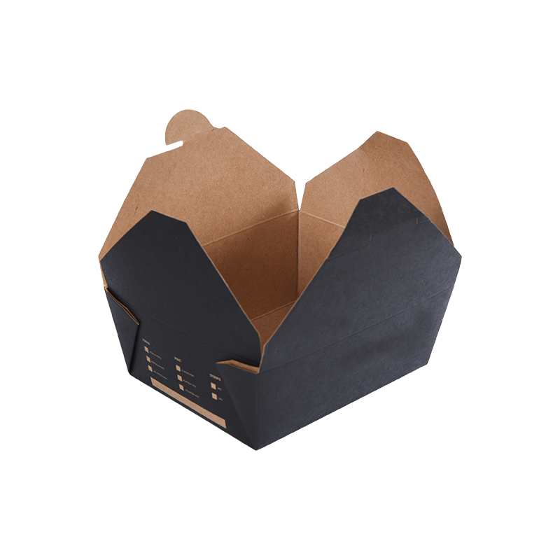 Siyah Gıda Sınıfı Kağıt Paketleme Kutusu Gıda Kabı